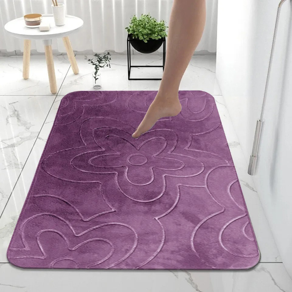 Modern Soft Water Absorbent Non Slip Toilet Pedestal Mats - Small Large Bathroom Rug