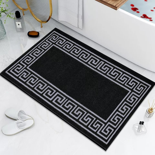 Non Slip Water Absorbent Toilet Pedestal Mat, Small & Large Bathroom Rug