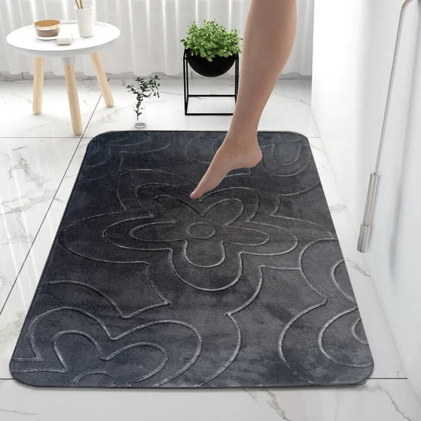 Modern Soft Water Absorbent Non Slip Toilet Pedestal Mats - Small Large Bathroom Rug