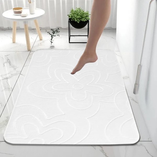 Modern Soft Water Absorbent Non Slip Toilet Pedestal Mats - Small Large Bathroom Rug