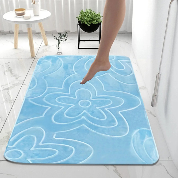 Modern Soft Water Absorbent Non Slip Toilet Pedestal Mats - Small Large Bathroom Rug