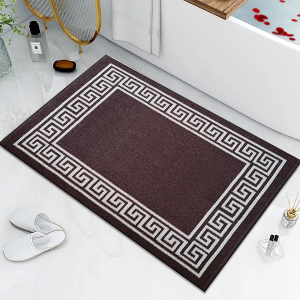 Non Slip Water Absorbent Toilet Pedestal Mat, Small & Large Bathroom Rug