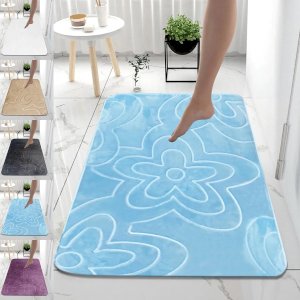 Modern Soft Water Absorbent Non Slip Toilet Pedestal Mats - Small Large Bathroom Rug