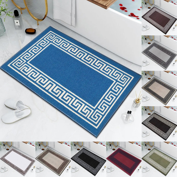 Non Slip Water Absorbent Toilet Pedestal Mat, Small & Large Bathroom Rug