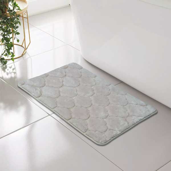 Non Slip Classic Shell Greek Memory Foam Bathroom Mat Rug