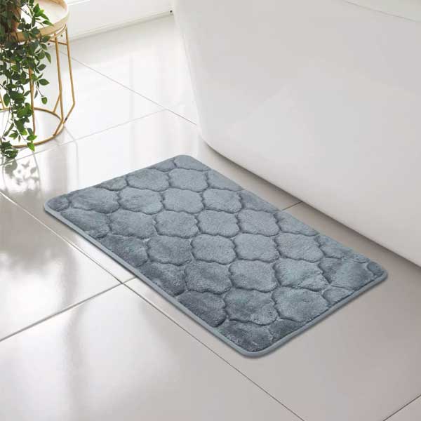 Non Slip Classic Shell Greek Memory Foam Bathroom Mat Rug