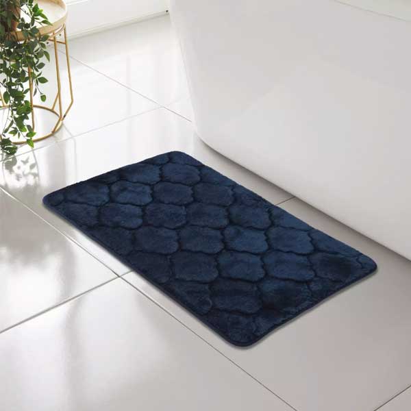 Non Slip Classic Shell Greek Memory Foam Bathroom Mat Rug