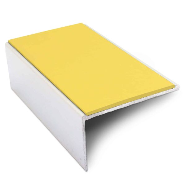 Aluminium Commercial Stair Nosing 56mm x 32mm Edge Trim With Non Slip Pvc Insert 