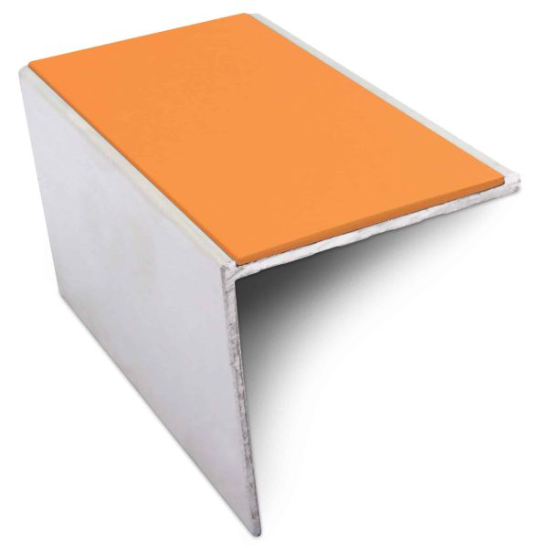 Non Slip Commercial Stair Nosing 56mm x 55mm Edge Trim With Pvc Insert Aluminium