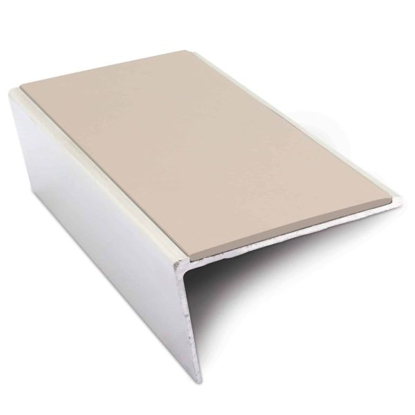 Non Slip Aluminium Commercial Stair Nosing 57mm x 32mm Edge Trim With Pvc Insert 