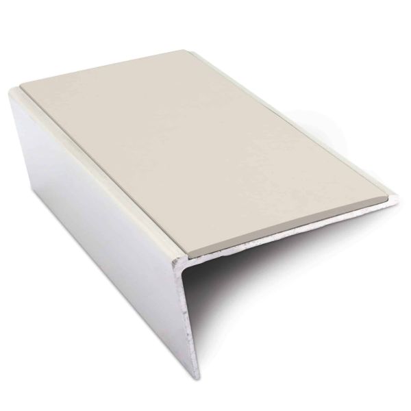 Non Slip Aluminium Commercial Stair Nosing 57mm x 32mm Edge Trim With Pvc Insert 