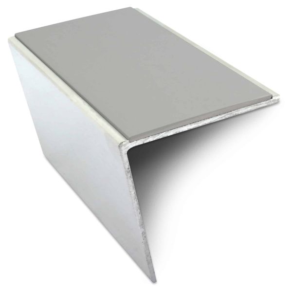 Commercial Stair Nosing 57mm x 55mm Edge Trim With Pvc Insert Aluminium Anti Slip