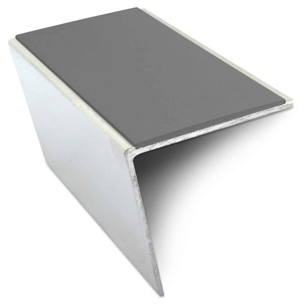 Commercial Stair Nosing 57mm x 55mm Edge Trim With Pvc Insert Aluminium Anti Slip