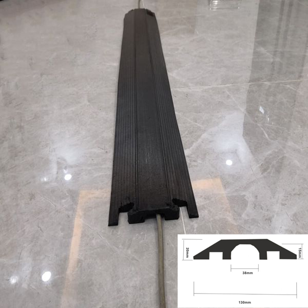 Non-Slip Flexible Floor Cable Protector Durable Rubber Ramp