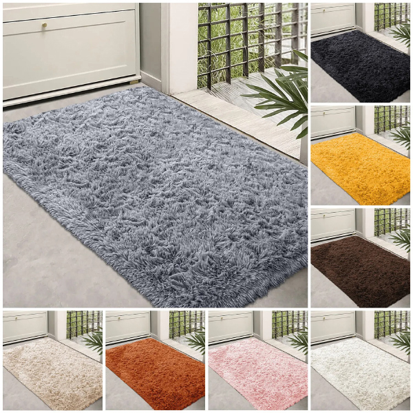 Non Slip Dirt Trapper Washable Fluffy Barrier Mats Entrance Rug 