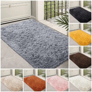 Non Slip Dirt Trapper Washable Fluffy Barrier Mats Entrance Rug 