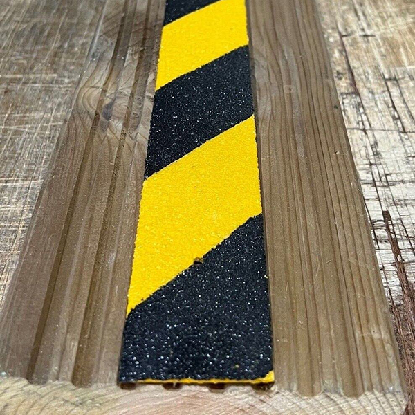 GRP Hazard Decking Strip Non Slip High Visibility for Slippery Decking Free Screws