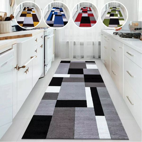 Non Slip Long Hallway Runner Rugs Machine Washable Kitchen Carpet Floor Mats