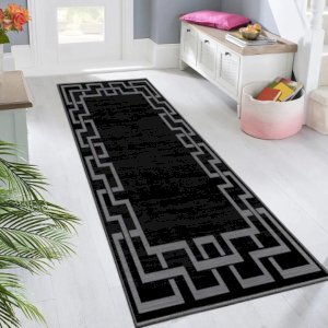 Non Slip Black Crystal Hallway Runner Washable Rugs Kitchen Carpet Floor Mats