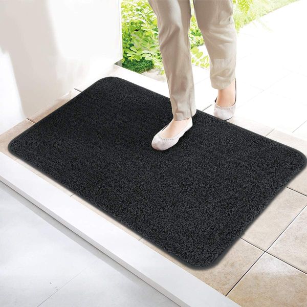 Polyester Dirt Trapper Doormat Non Slip Entrance Rug for Front Door Super Absorbent, Machine Washable