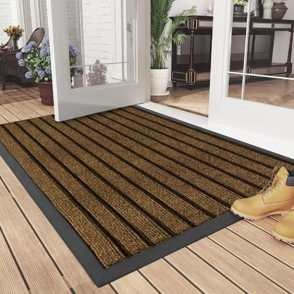 Non Slip Heavy Duty Rubber Washable Rug Dirt Trapper Door Mat For Indoor Outdoor  