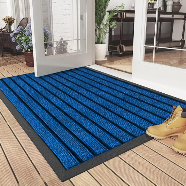 Non Slip Heavy Duty Rubber Washable Rug Dirt Trapper Door Mat For Indoor Outdoor  