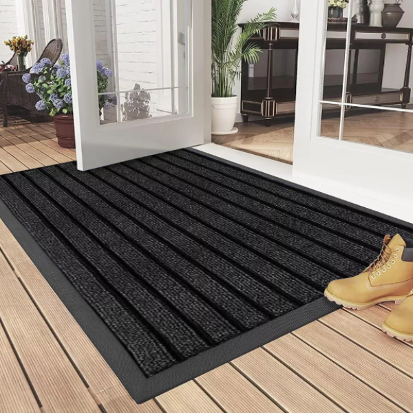 Non Slip Heavy Duty Rubber Washable Rug Dirt Trapper Door Mat For Indoor Outdoor  