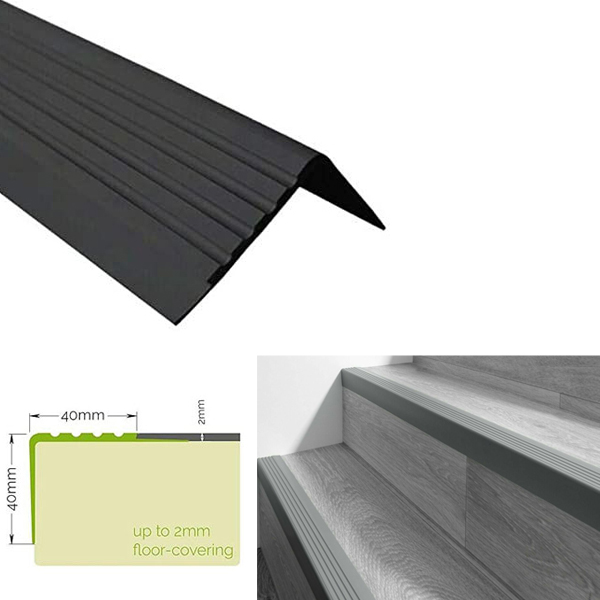 Non Slip Stair Nosing Bullnose Stair Nosing Rubber Angle Step Edge