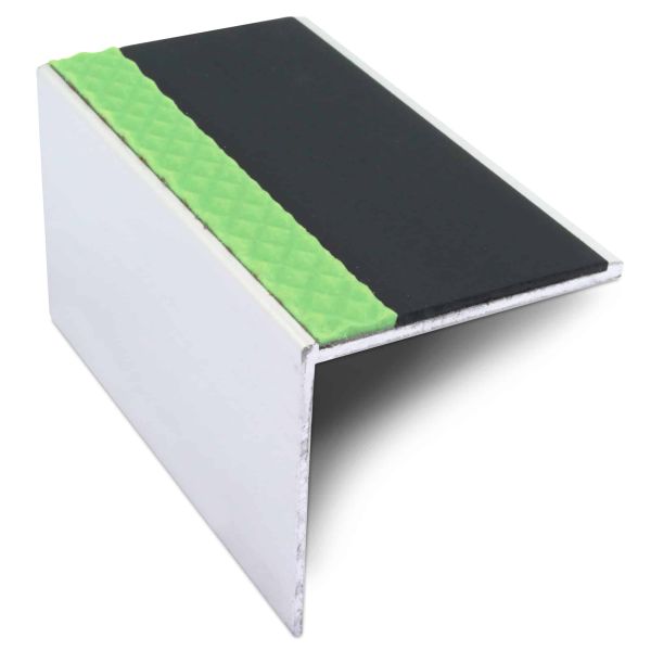 Commercial Stair Nosing 56mm x 55 mm Edge Trim With Pvc Insert  DDA Compliant Aluminium