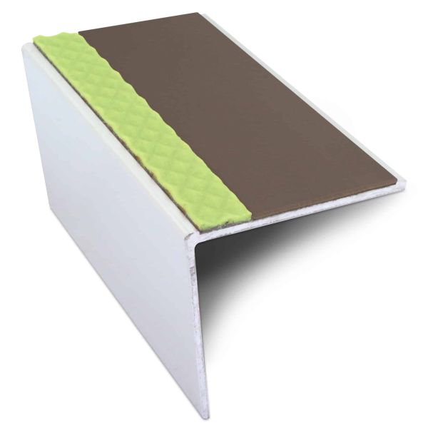 Commercial Stair Nosing 57mm x 55mm Edge Trim With Pvc Insert  DDA Compliant Aluminium