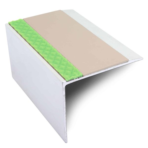 Commercial Stair Nosing 67mm x 55mm Edge Trim With Pvc Insert Non Slip DDA Compliant Aluminium