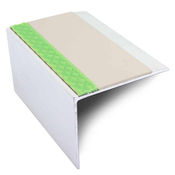 Commercial Stair Nosing 67mm x 55mm Edge Trim With Pvc Insert Non Slip DDA Compliant Aluminium