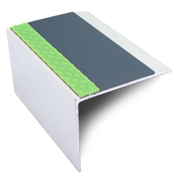 Commercial Stair Nosing 67mm x 55mm Edge Trim With Pvc Insert Non Slip DDA Compliant Aluminium