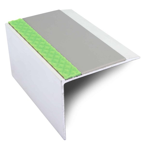 Commercial Stair Nosing 67mm x 55mm Edge Trim With Pvc Insert Non Slip DDA Compliant Aluminium