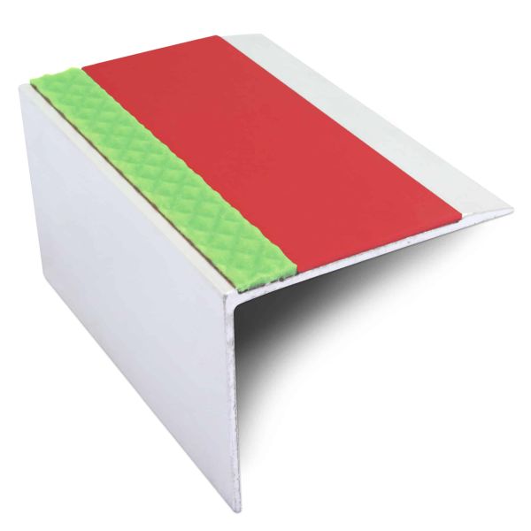 Commercial Stair Nosing 67mm x 55mm Edge Trim With Pvc Insert Non Slip DDA Compliant Aluminium