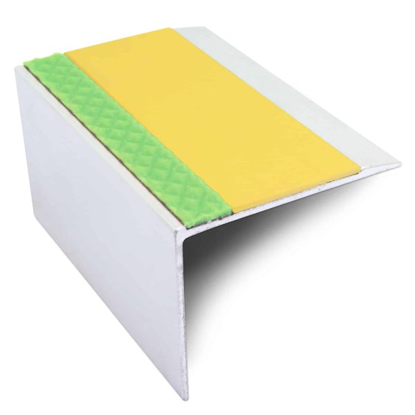 Commercial Stair Nosing 67mm x 55mm Edge Trim With Pvc Insert Non Slip DDA Compliant Aluminium