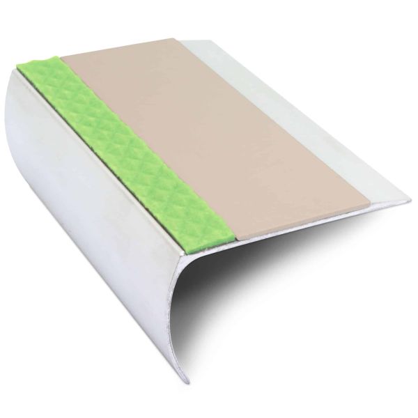 Commercial Stair Nosing 69mm x 40mm Edge Trim With Pvc Insert Non Slip