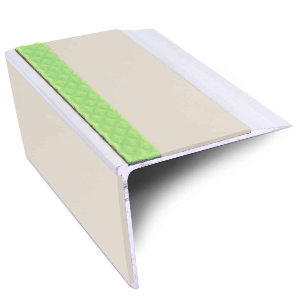 Commercial Stair Nosing 75mm x 58mm Edge Trim With Pvc Insert  DDA Compliant Aluminium