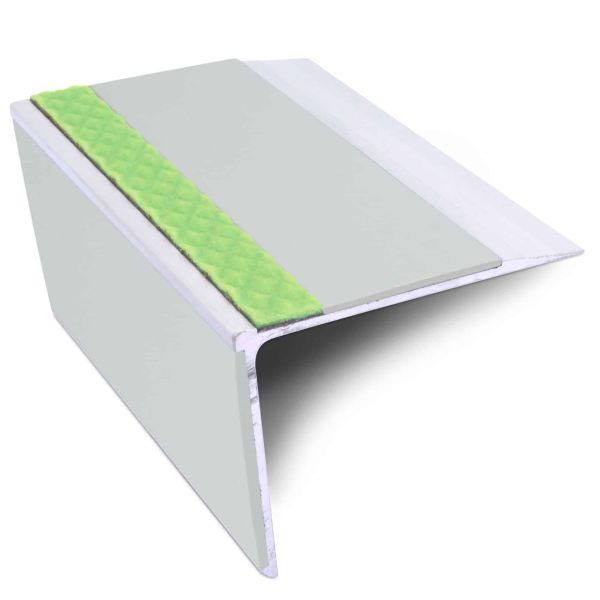 Commercial Stair Nosing 75mm x 58mm Edge Trim With Pvc Insert  DDA Compliant Aluminium