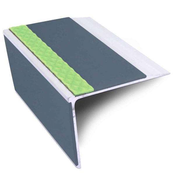 Non Slip Commercial Stair Nosing 67mm x 55mm Edge Trim With Pvc Insert DDA Compliant Aluminium