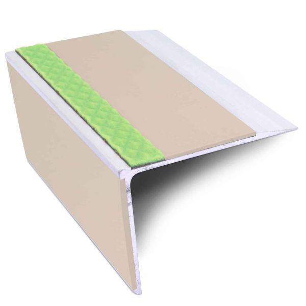 Non Slip Commercial Stair Nosing 67mm x 55mm Edge Trim With Pvc Insert DDA Compliant Aluminium