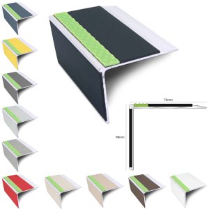 Commercial Stair Nosing 75 x 58mm Edge Trim With Pvc Insert Non Slip