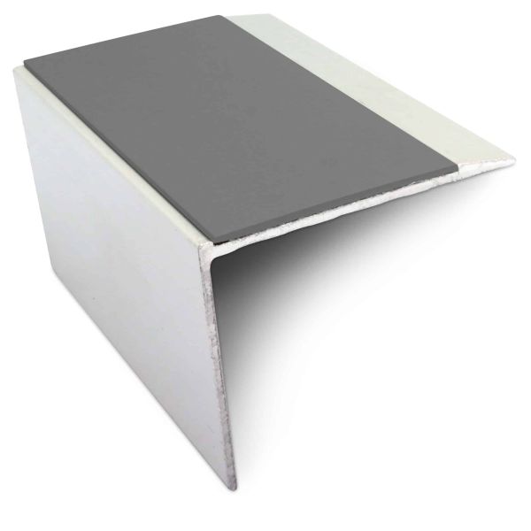 Anti Slip Stair Nosing 67mm x 55mm Edge Trim Aluminium With Pvc Insert DDA Compliant 