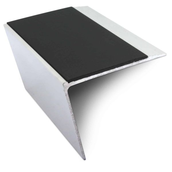 Non Slip Stair Nosing 67mm x 55mm Edge Trim With Pvc Insert Aluminium DDA Compliant