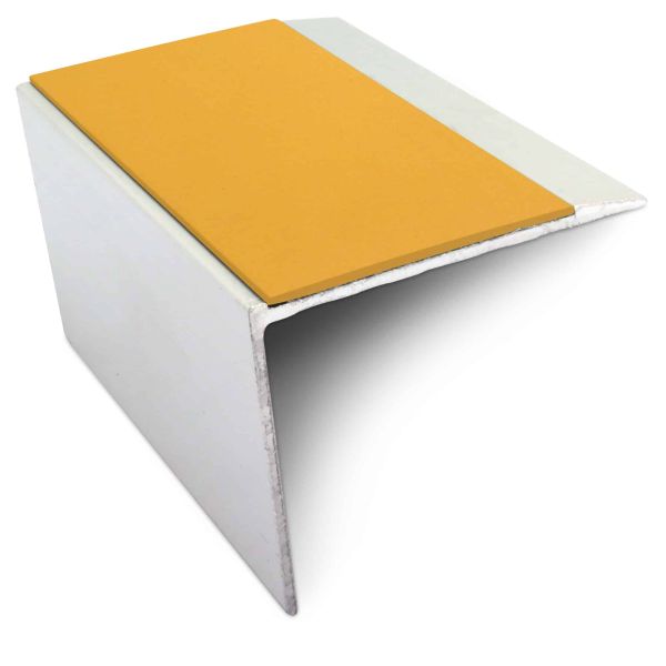 Anti Slip Stair Nosing 67mm x 55mm Edge Trim Aluminium With Pvc Insert DDA Compliant 