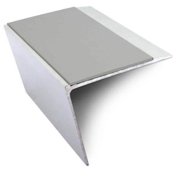 Non Slip Stair Nosing 67mm x 55mm Edge Trim With Pvc Insert Aluminium DDA Compliant