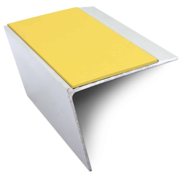 Non Slip Stair Nosing 67mm x 55mm Edge Trim With Pvc Insert Aluminium DDA Compliant