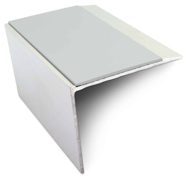 Anti Slip Stair Nosing 67mm x 55mm Edge Trim Aluminium With Pvc Insert DDA Compliant 