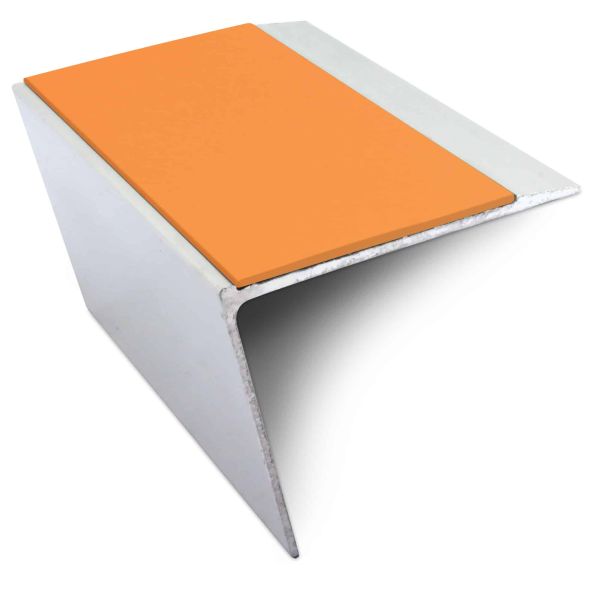 Non Slip Stair Nosing 67mm x 55mm Edge Trim With Pvc Insert Aluminium DDA Compliant