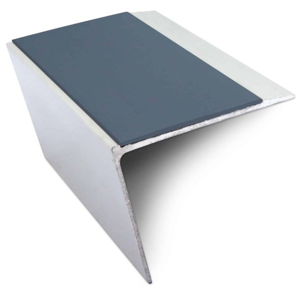 Non Slip Stair Nosing 67mm x 55mm Edge Trim With Pvc Insert Aluminium DDA Compliant